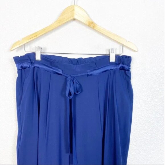 RAMY BROOK "Allyn" silk summer 6/8 pants in navy sz L - Picture 5 of 6